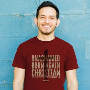kerusso christian t shirt born again and unashamed