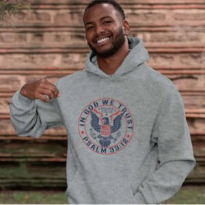 hold fast hoody in god we trust emblem